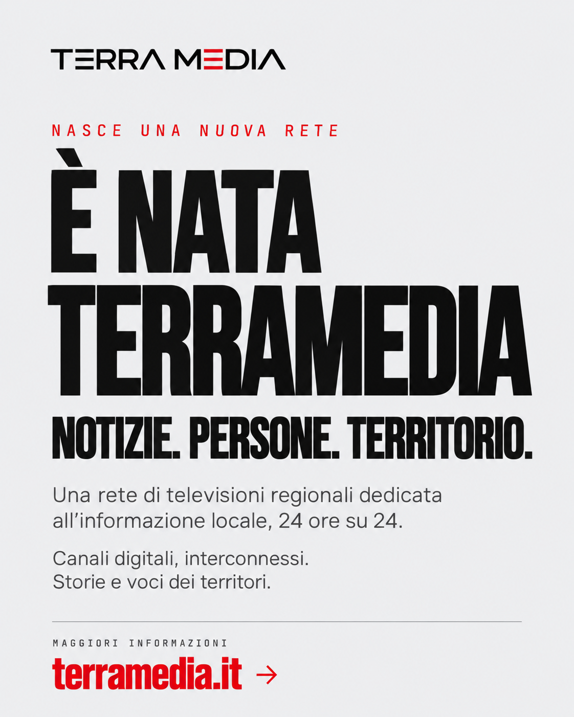 È nata TERRAMEDIA. Notizie, persone, territorio: una nuova rete di televisioni regionali.